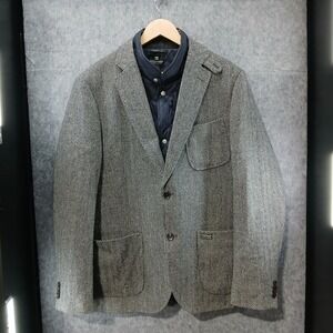 Scotch Soda Mens Herringbone Blazer Jacket Blue Navy Quilted Inner XL 52